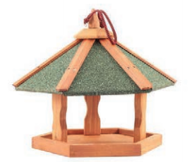 Кормушка деревянная подвесная уличная для птиц (47,5х47,5х36см)